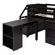 preview thumbnail 26 of 24, Wooden Twin Size Loft Bed with Shelves, Storage Stairs and Retractable Desk