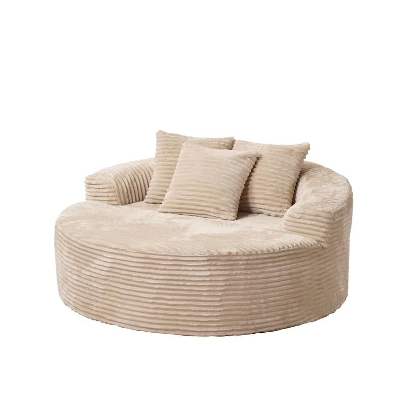 HOOOWOOO Modern Plush Fabric Floor Sofa Couch