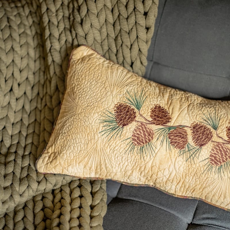 Donna Sharp Cabin Raising Pine Cone Rectangle Decorative Pillow