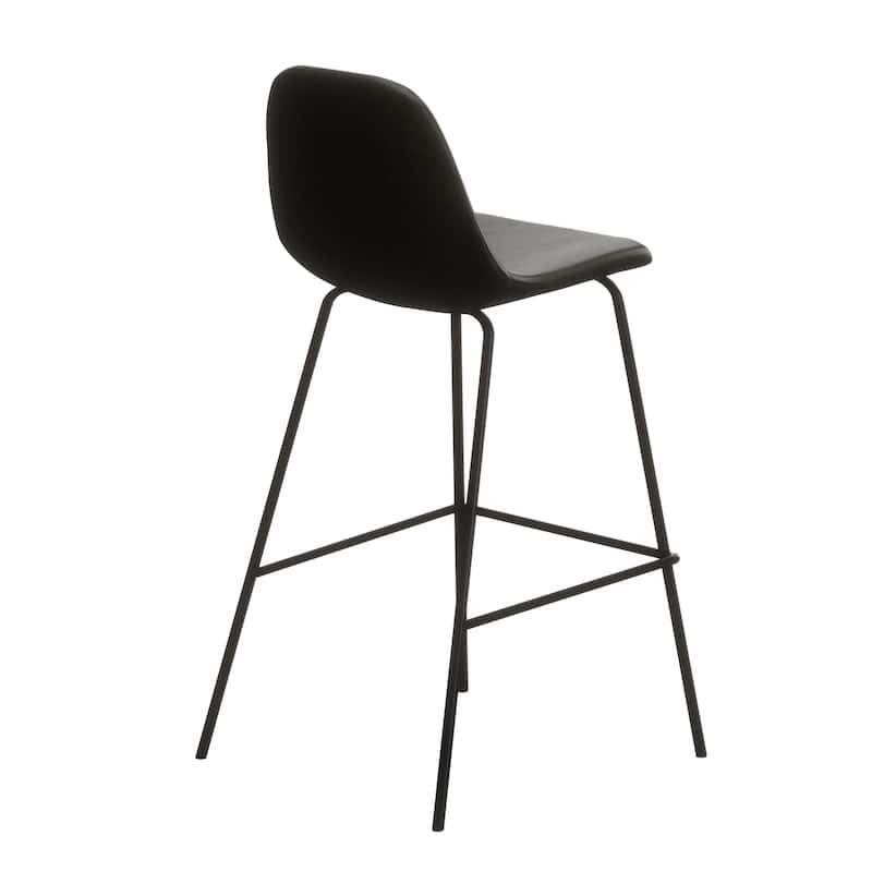 Maxine Vegan Leather Counter Height Stools Black Legs (Set of 2)