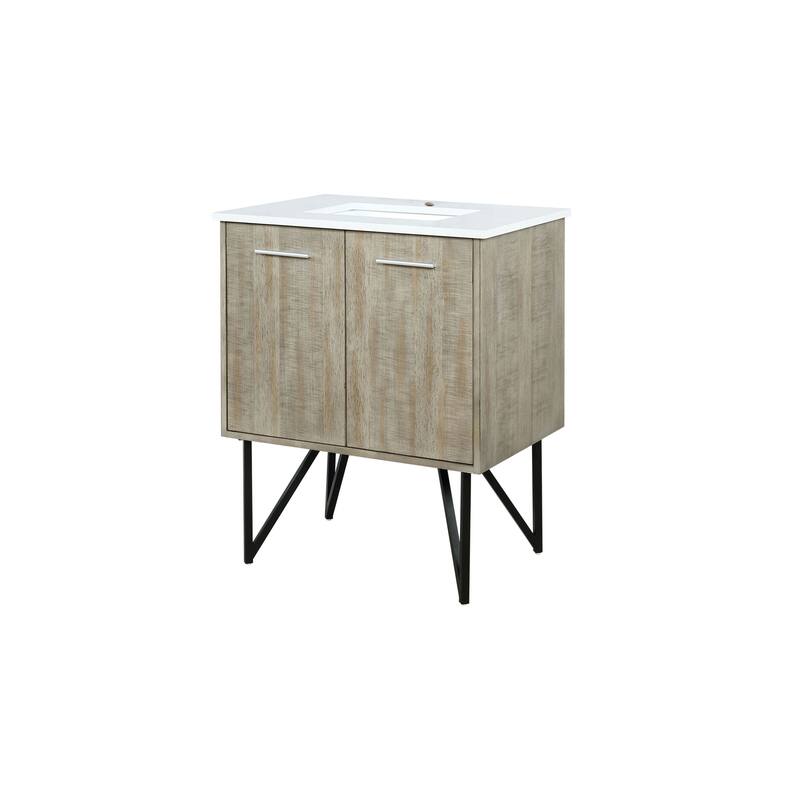 Lancy Rustic Acacia Bath Vanity and Cultured Marble Top