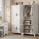 preview thumbnail 8 of 14, 72in Armoire Wardrobe Closet with 4 Doors and Hanging Rod, Freestanding Tall Storage Cabinet with Adjustable Shelves