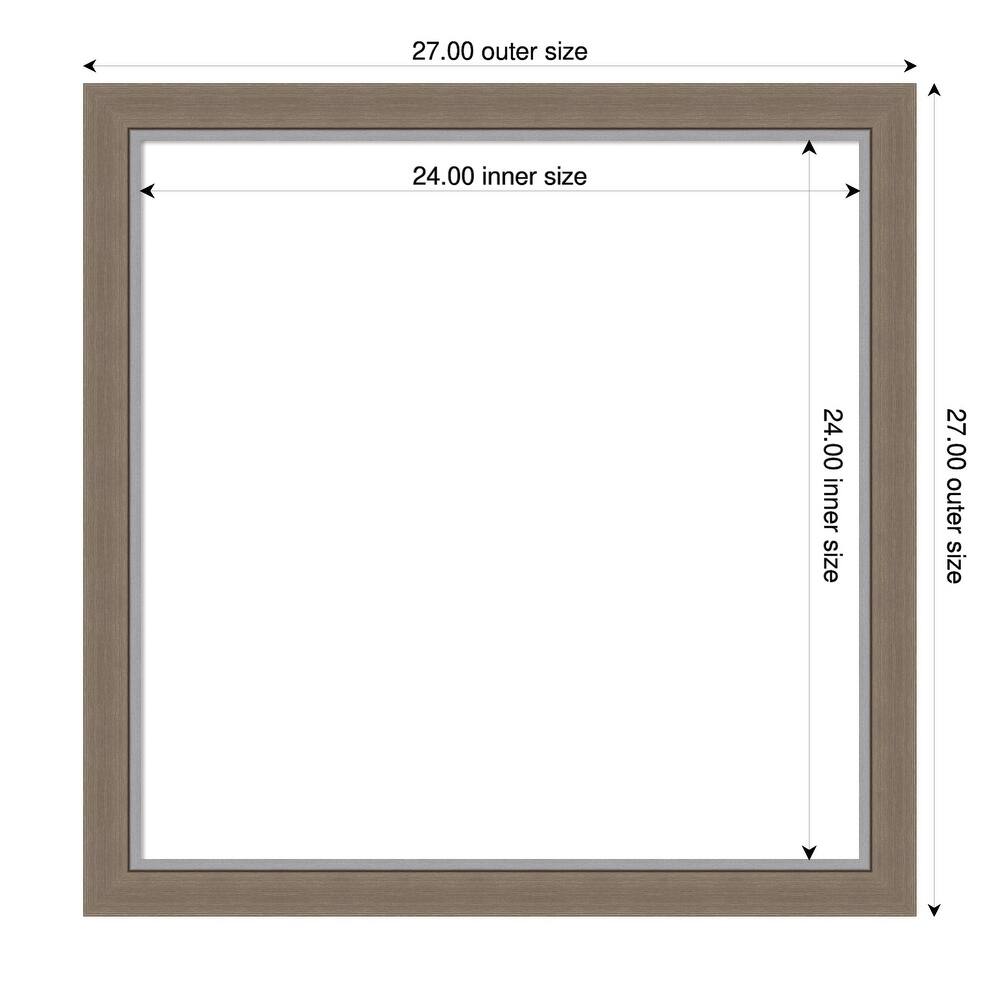 Amanti Art Eva Black Silver Narrow Framed Dry Erase Magnetic Board