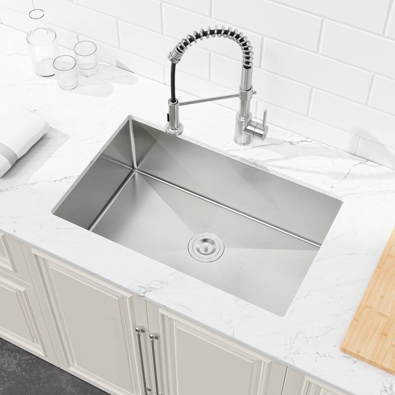 Kitchen Sink Drop In Single Bowl with US Standard Drain and Hook