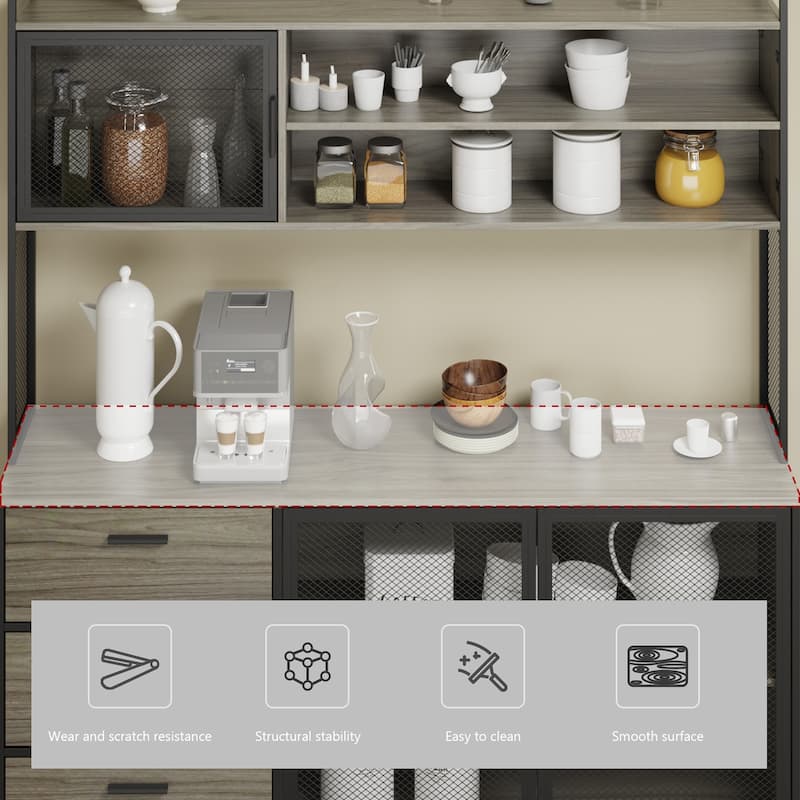 Kitchen Pantry Storage Cabinet Microwave Storage Cabinet Buffet