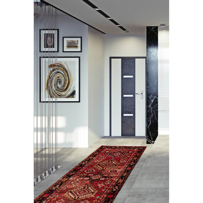 ECARPETGALLERY Hand-knotted Konya Anatolian Red Wool Rug - 3'6 x 10'5