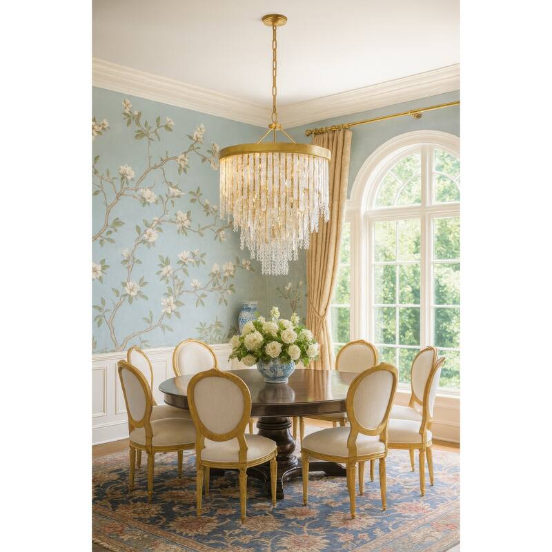 Varaluz Lafayette Chandelier - Havana Gold - 24"W X 34.75"H