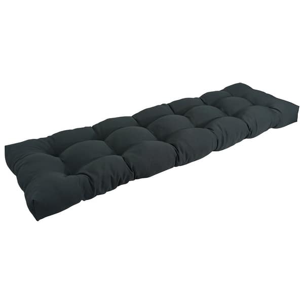 slide 2 of 4, Solid Twill Tufted Indoor Bench Cushion (Multiple widths from 42 to 60 inch) 55" wide - Black