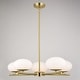 preview thumbnail 12 of 12, Sloane 5 Light LED Gold Satin Brass Mid-Century Modern Chandelier with White Glass Globes - 27-in W x 7-in H x 27-in D