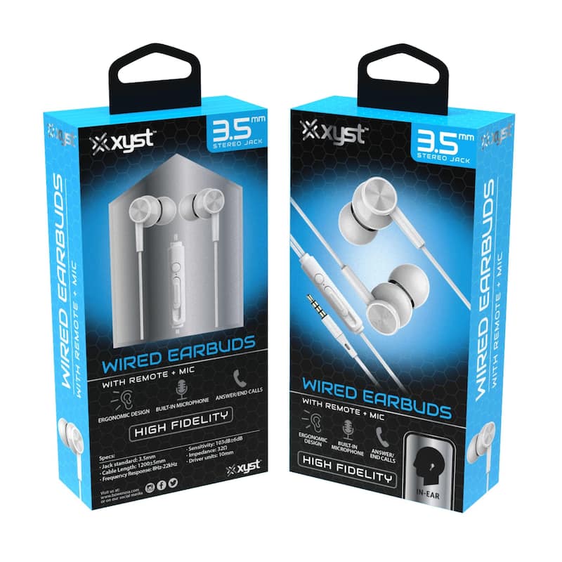 Xyst 3.5mm Stereo In-Ear Earbuds with Microphone