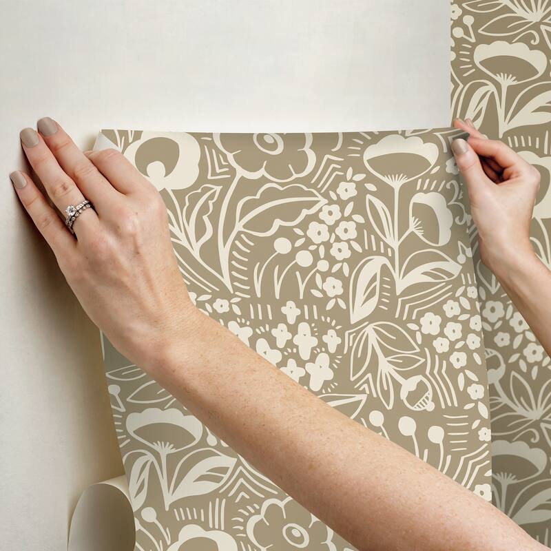 Megan Carter Jeani Light Brown Peel and Stick Wallpaper