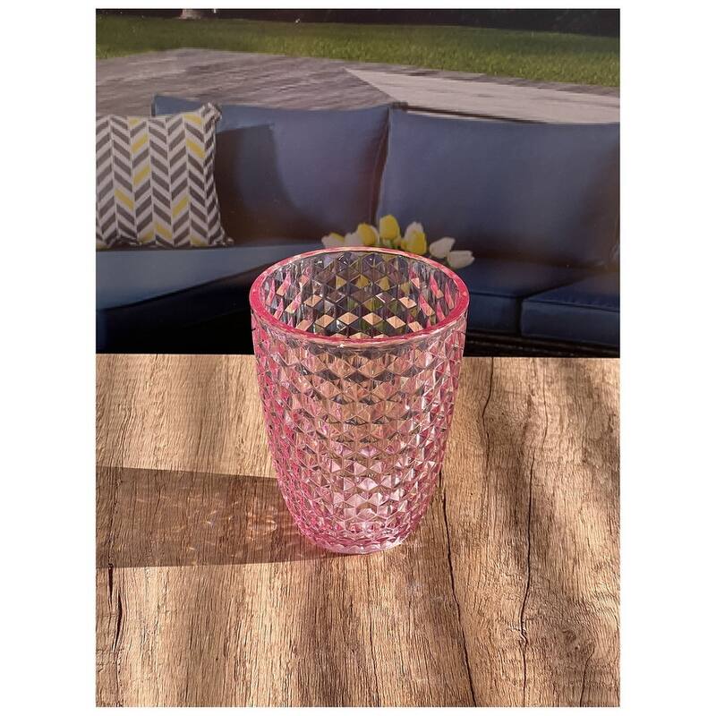 Diamond Cut Acrylic Glasses Drinking Set of 4