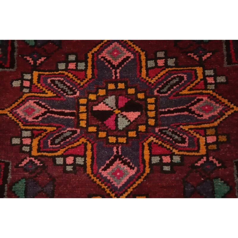 Hand Knotted Oriental 100% Wool Carpet Traditional Tribal Greys & Charcoal Ardebil Runner Rug - 10' 1'' X 2' 7''