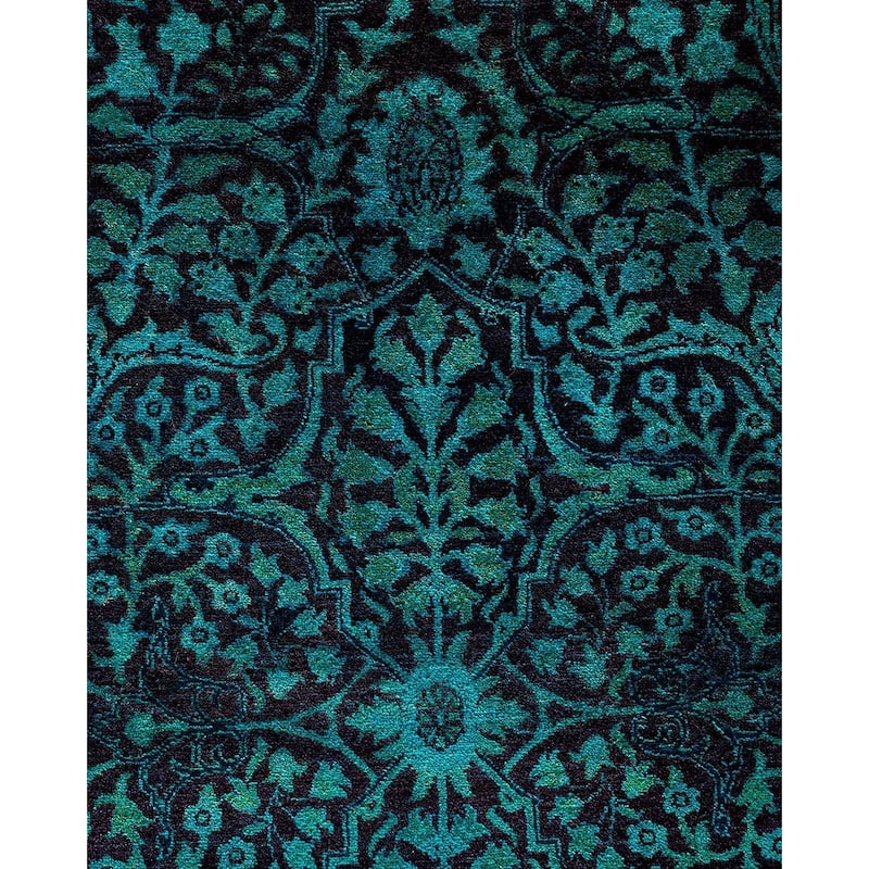 Overdyed, One-of-a-Kind Hand-Knotted Area Rug - Blue - 10' 2" x 17' 8"