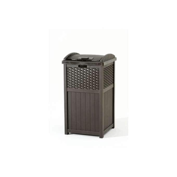 Suncast Trash Hideaway 33 Gallon Resin Wicker Outdoor Garbage Container (5 Pack)