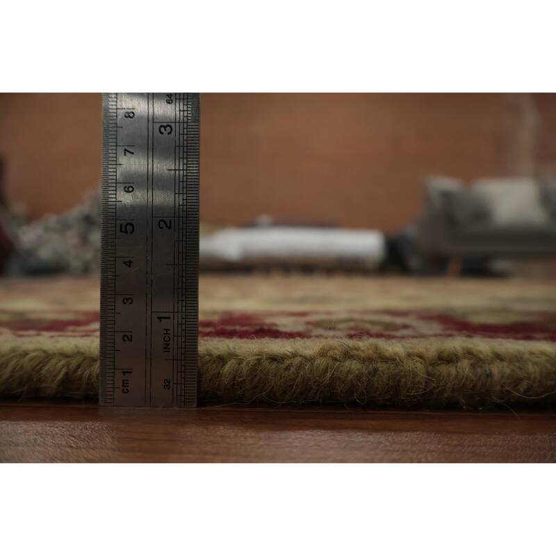 Hand Knotted Oriental 100% Wool Carpet Traditional All-Over Beige & Ivories Agra Area Rug - 4' 0'' X 2' 6''