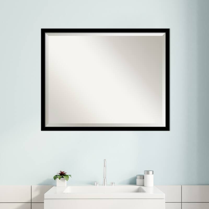Beveled Bathroom Wall Mirror - Jet Frame