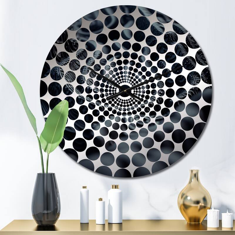 Designart "Through The Rabbit Hole Blue Labyrinth II" Abstract Geometric Clocks Modern Wall Clocks For Hallway Décor - 16 In. Wide x 16 In. High
