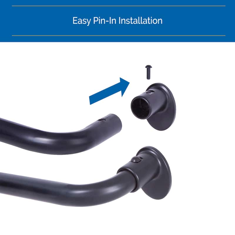 Kenney 5/8 Inch Diameter Blackout Wrap Around Adjustable Length Curtain Rod