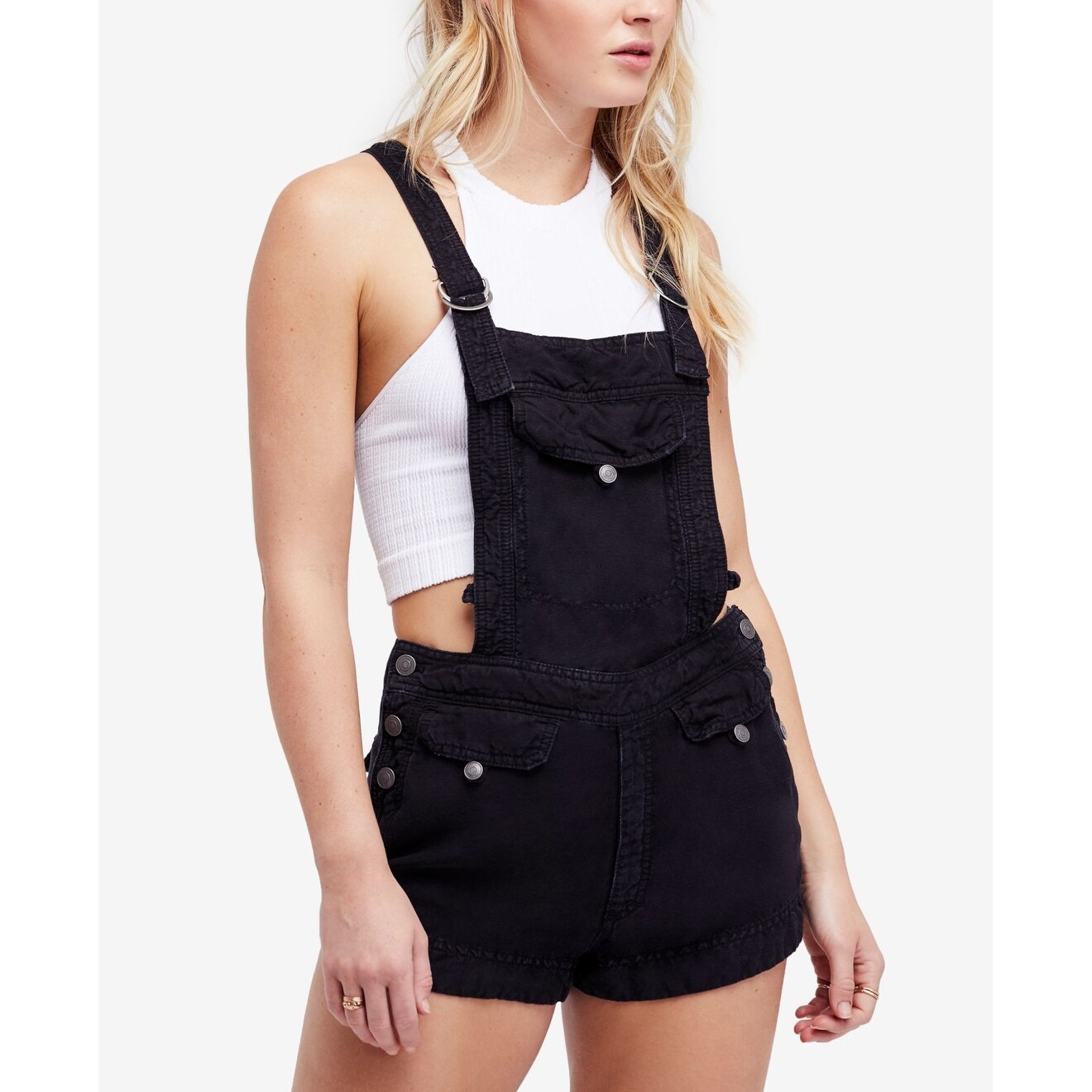 black linen overalls womens