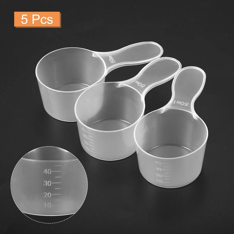 Plastic Measuring Spoons Powder Scoops Spoon Table Spoon,25g/50ml - Clear