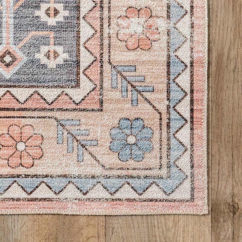 Nuloom Catreena SpinClean Transitional Floral Machine Washable Area Rug