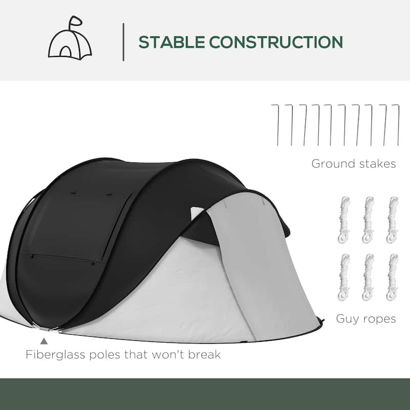 Outdoor Pop Up Tent, Instant Camping Tent with Porch and Carry Bag