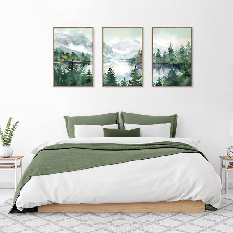 Forest Wall Decor, Nature Green Pines Wall Painting, Forest Wilderness