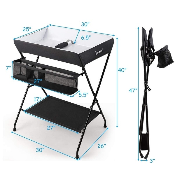 Portable Infant Changing Station Baby Diaper Table with Safety