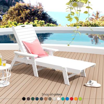 POLYTRENDS Laguna 78-inch Weather Resistant Eco-friendly Poly Outdoor Chaise Lounge with Arms