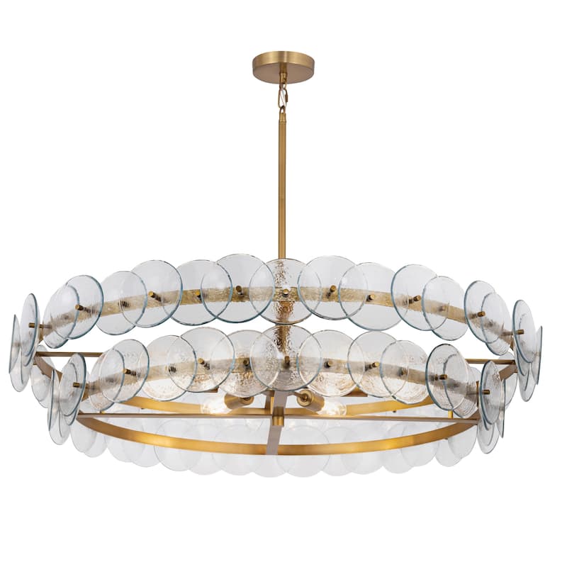 Maxim 21824 Loren 6 Light 42" Wide Drum Chandelier - Weathered Brass / Clear