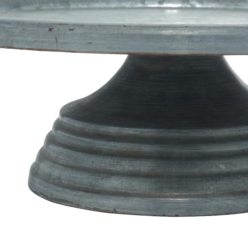 Gray Metal Galvanized Cake Stand - 13 x 13 x 4