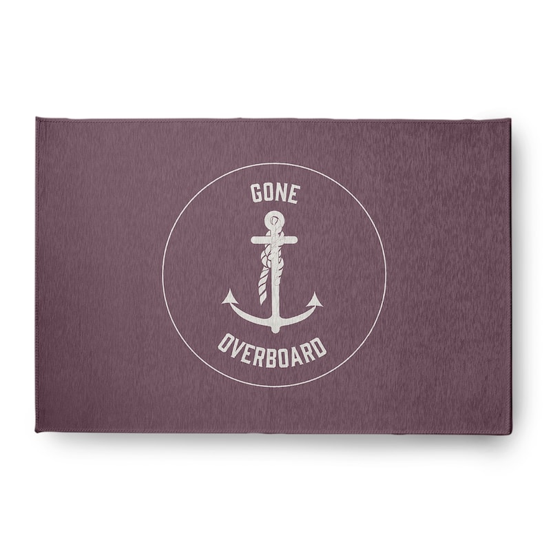 Gone Forever Overboard Nautical Chenille Rug - Dusty Purple - 4' x 6'