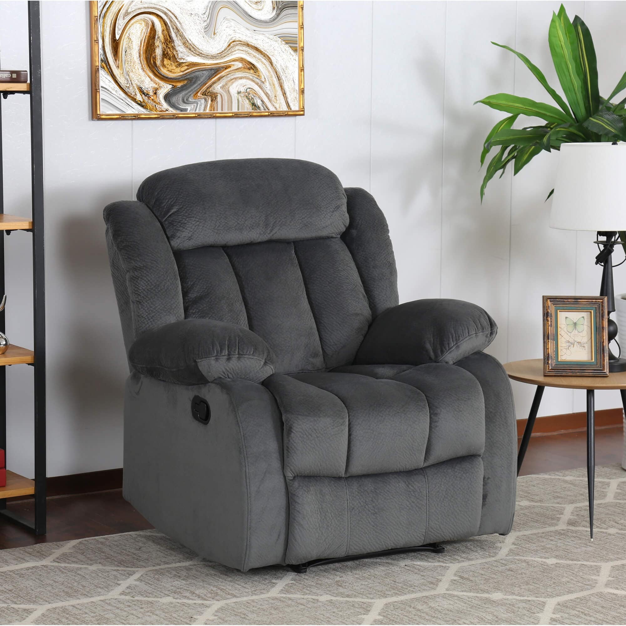 Charcoal grey recliner chair sales