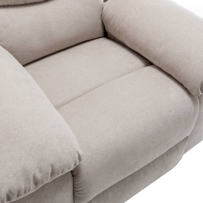 Ergonomic Electric Recliner Chair Velvet Single Sofa Recliner Chair with 8 Point Vibration Massage, Heating and Side Pocket