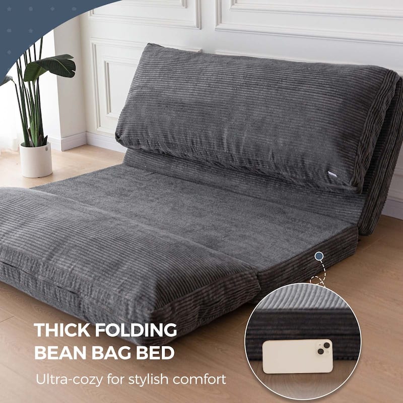 Corduroy Bean Bag Folding Sofa Bed