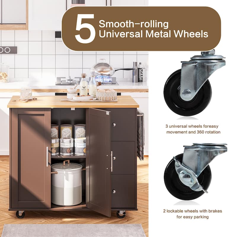 Futzca Storage Kitchen Island Cart
