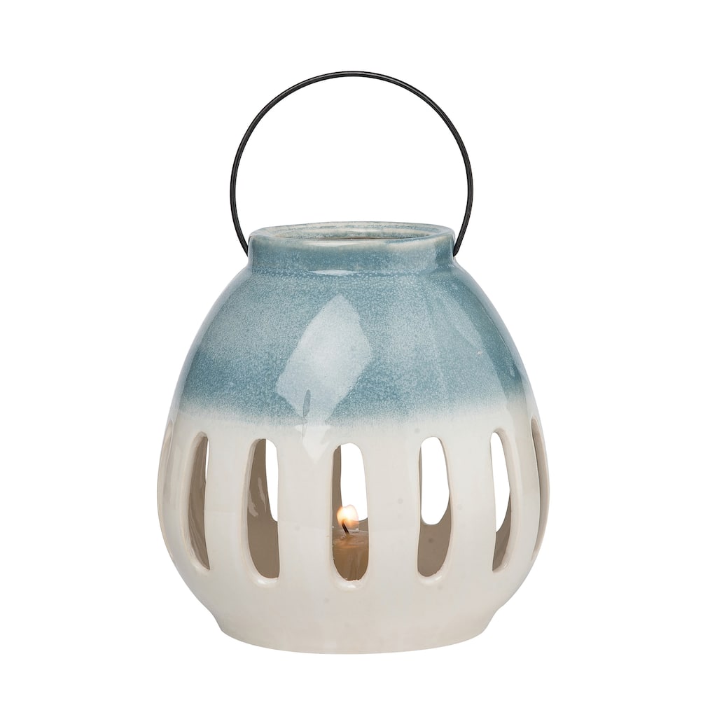 Transpac Ceramic 7.64 in. Multilcolor Everyday Ombre Lantern