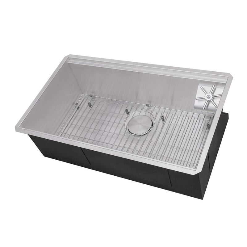 Ruvati 32-inch Workstation Ledge Undermount 16 Gauge Stainless Steel Kitchen Sink - RVH8512