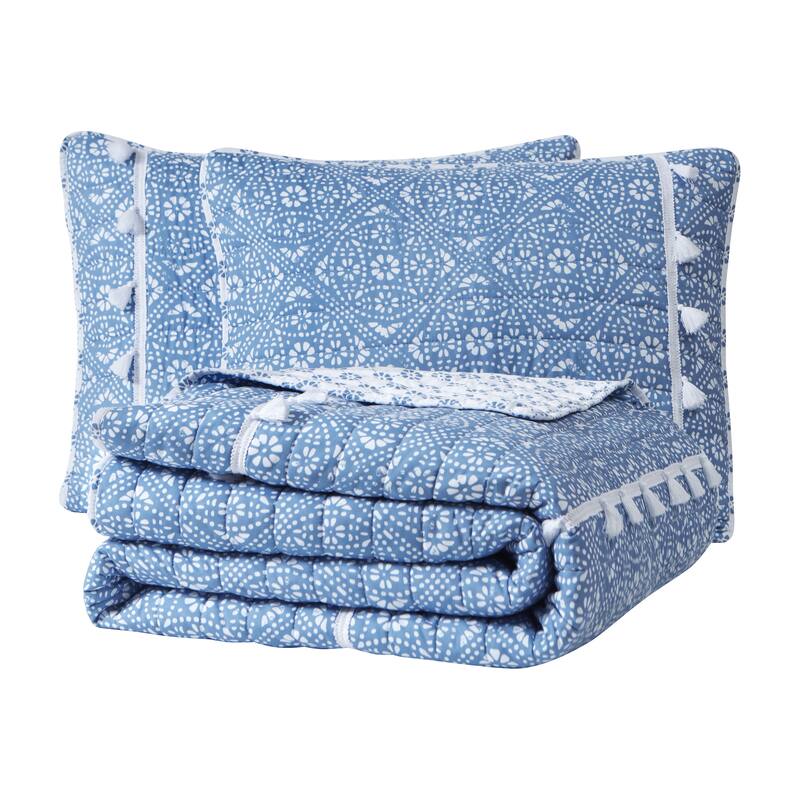 DESIGN STUDIO Pasadena Medallion Soft Reversible Microfiber Quilt Set