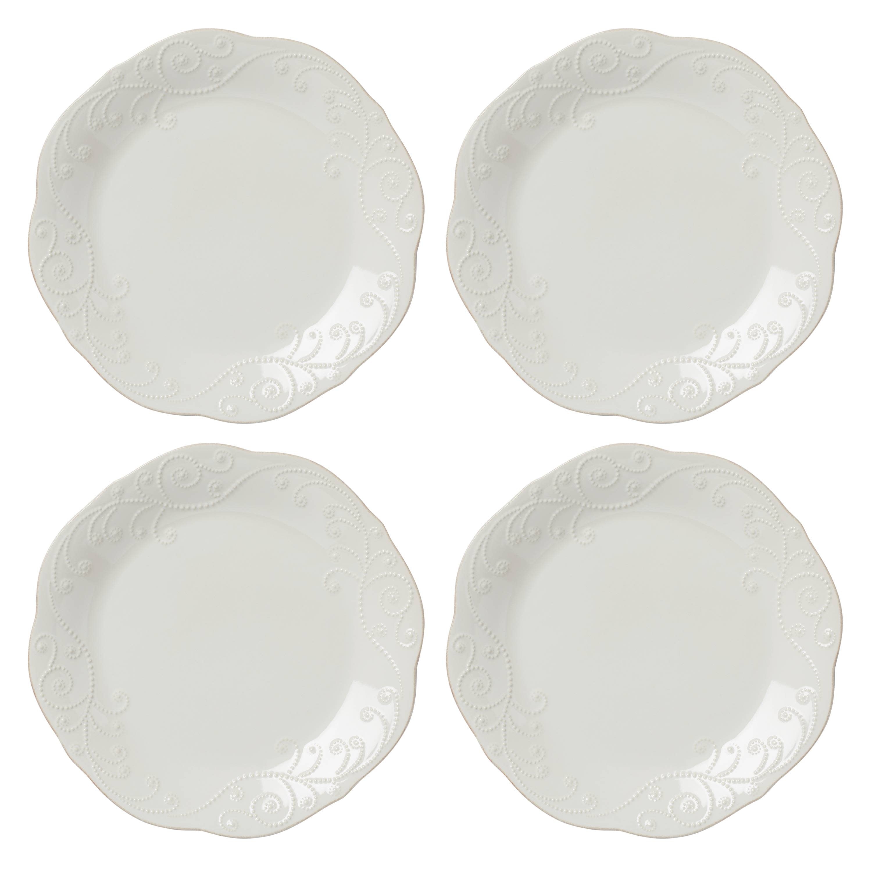 Lenox French Perle 4-Piece Dinner Plate Set White