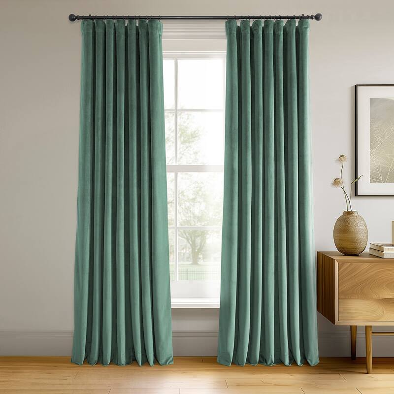 Exclusive Fabrics Signature Velvet Blackout Curtains - 96 Inches Long, (1 Panel) - Luxurious Drapery for Light Control.