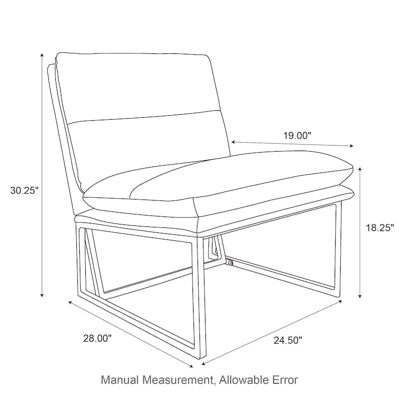 Glitzhome Set of 2 30.25"H Modern Ergonomic PU Accent Armless Chair