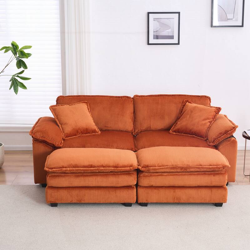 2-seats Sofa With 2 Back Pillows