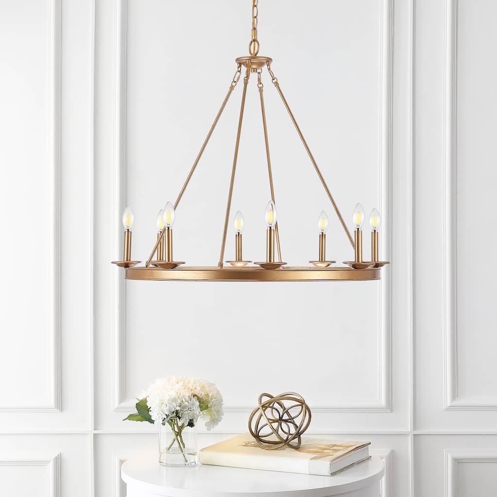 SAFAVIEH Sylvania Round 8-Light Chandelier - 34" x 34" x 33.5-105.5"