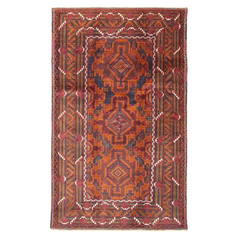 ECARPETGALLERY Hand-knotted Teimani Brown Wool Rug - 3'7 x 6'8 - 3'7 x 6'8 - Brown