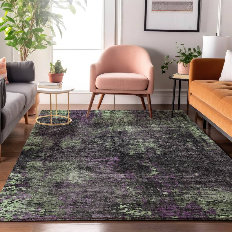 Premium Washable Super Soft Abstract Glammy Mayfield Rug - Granite - 2' 6" x 3' 10" - Rectangle