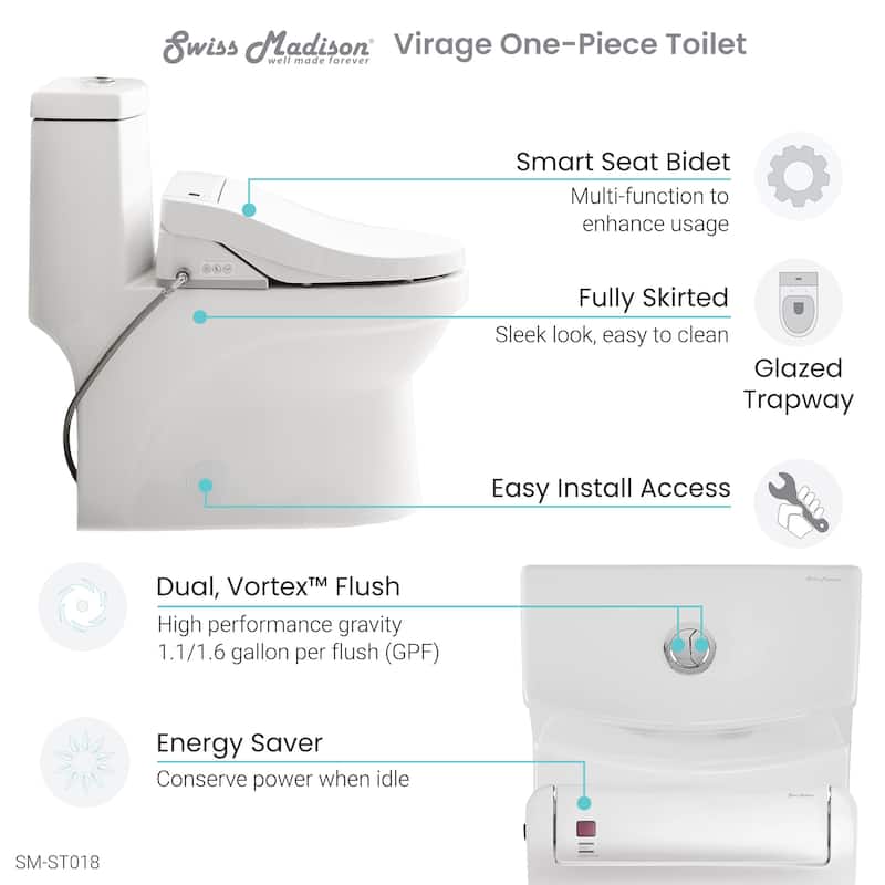 Virage One-Piece Toilet with Vivante Smart Seat