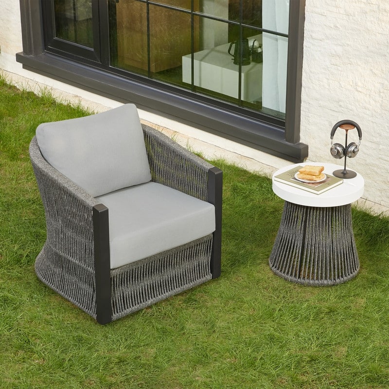 Carlos Outdoor Patio Furniture Bistro Set Swivel Chair