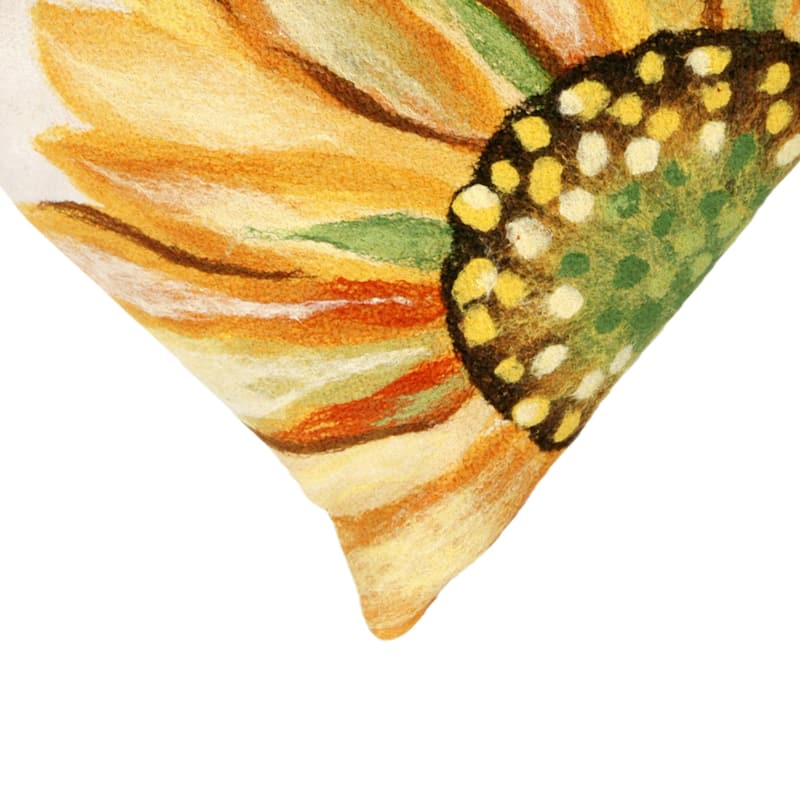 Liora Manne Visions III Sunflower Indoor/Outdoor Pillow Yellow 20" Square